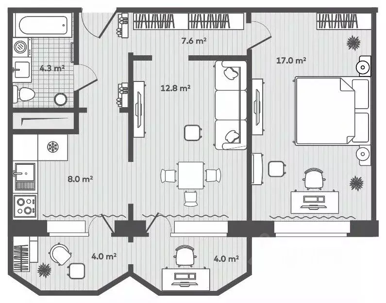 2-к кв. Приморский край, Надеждинский район, пос. Тавричанка  (53.7 м) - Фото 1