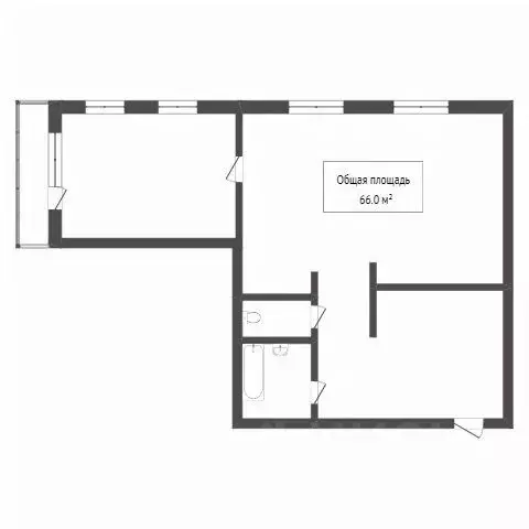 2-к кв. Томская область, Томск пер. Николая Островского, 23 (57.0 м) - Фото 2