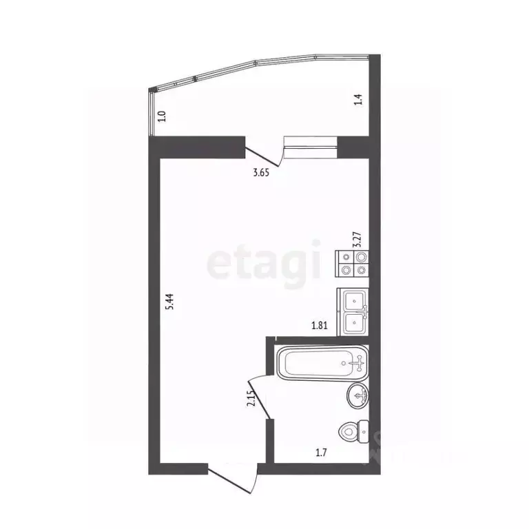 Студия Вологодская область, Череповец Рыбинская ул., 54 (19.5 м) - Фото 2