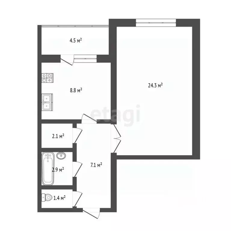 1-к кв. Ростовская область, Ростов-на-Дону Днепровский пер., 120Д ... - Фото 1