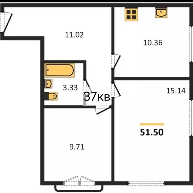 2-к кв. Калининградская область, Калининград Красносельская ул., 31А ... - Фото 2