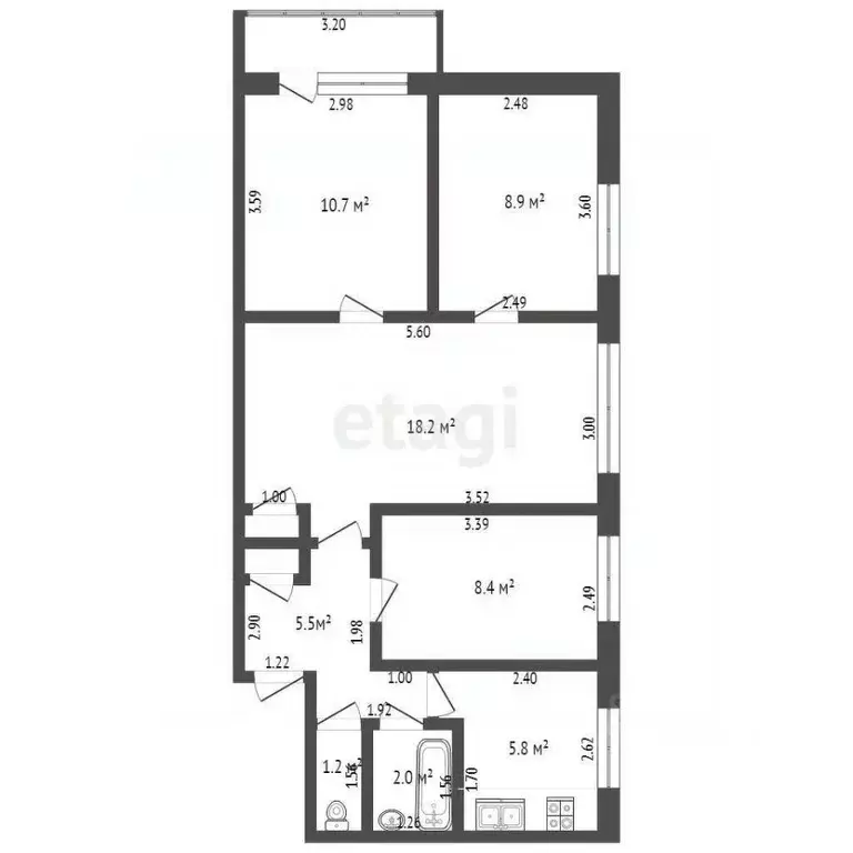 4-к кв. Калининградская область, Калининград Садовая ул., 21 (61.7 м) - Фото 1