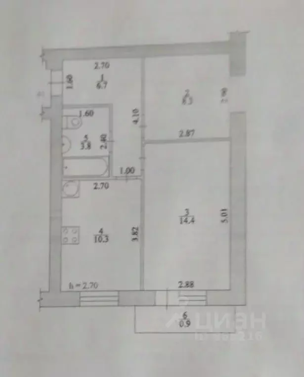 2-к кв. Волгоградская область, Средняя Ахтуба рп, 1-й мкр 37 (43.5 м) - Фото 1