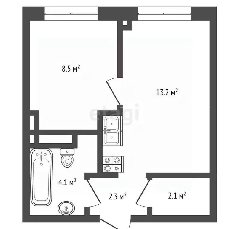 1-к кв. Челябинская область, Челябинск Комсомольский просп., 46 (31.0 ... - Фото 2