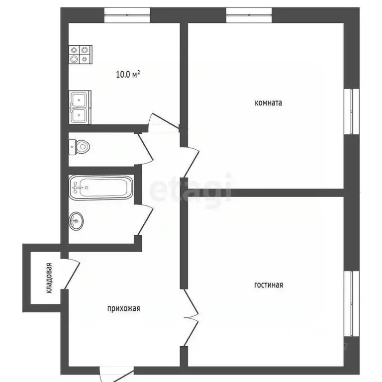 2-к кв. Кемеровская область, Анжеро-Судженск Киселевская ул., 16 (61.3 ... - Фото 2