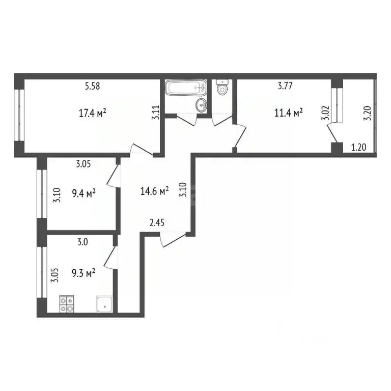 3-к кв. Ямало-Ненецкий АО, Новый Уренгой Лимбяяха мкр, Приозерный мкр, ... - Фото 1