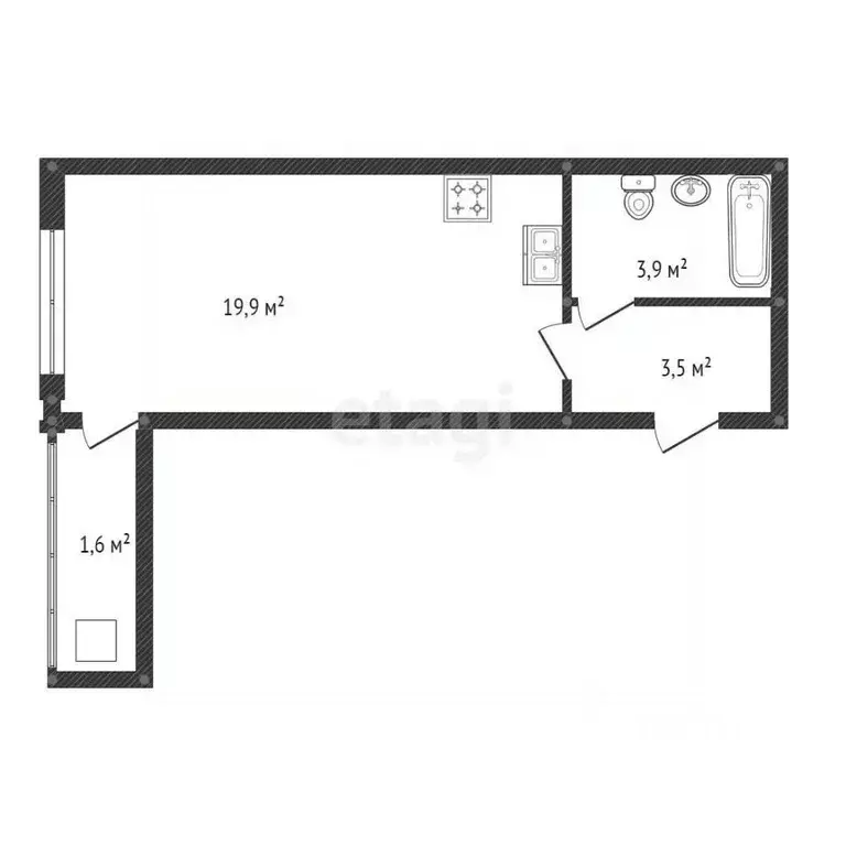 Студия Башкортостан, Уфа ул. Рихарда Зорге, 13/1 (29.0 м) - Фото 1
