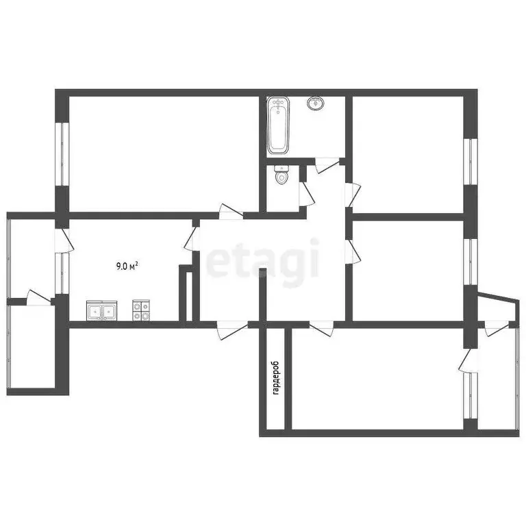 4-комнатная квартира: Петропавловск-Камчатский, Якорная улица, 3 (74.2 ... - Фото 1