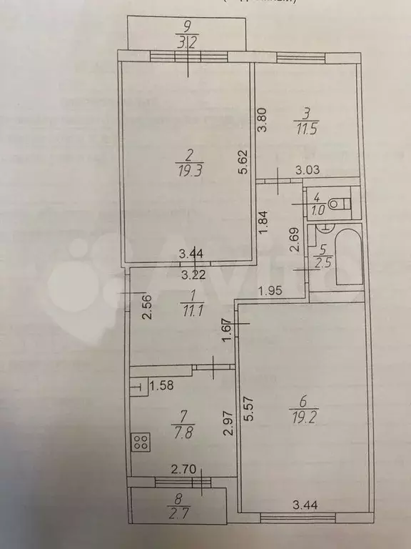 3-к. квартира, 72,4 м, 1/5 эт. - Фото 0