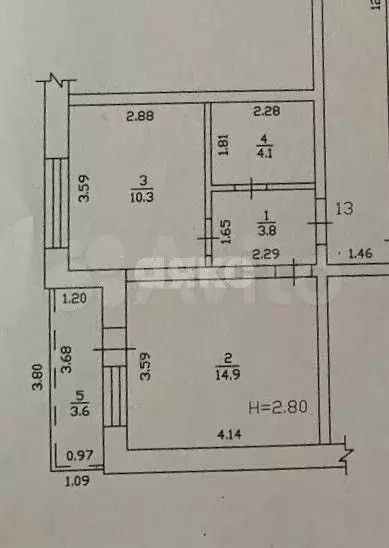 1-к. квартира, 35 м, 2/4 эт. - Фото 0