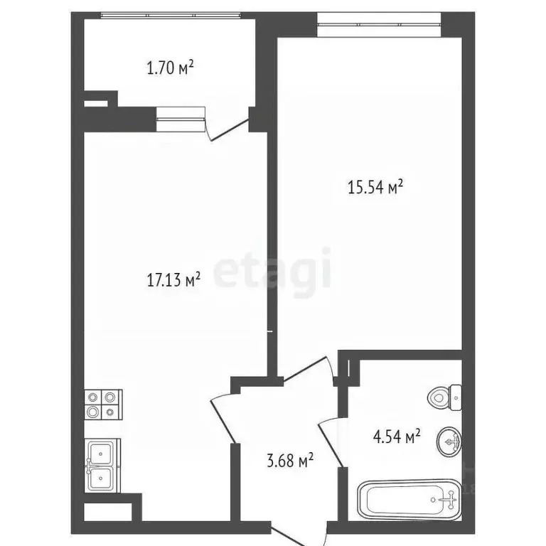1-к кв. Ростовская область, Ростов-на-Дону ул. Бориса Слюсаря, 15с1 ... - Фото 2