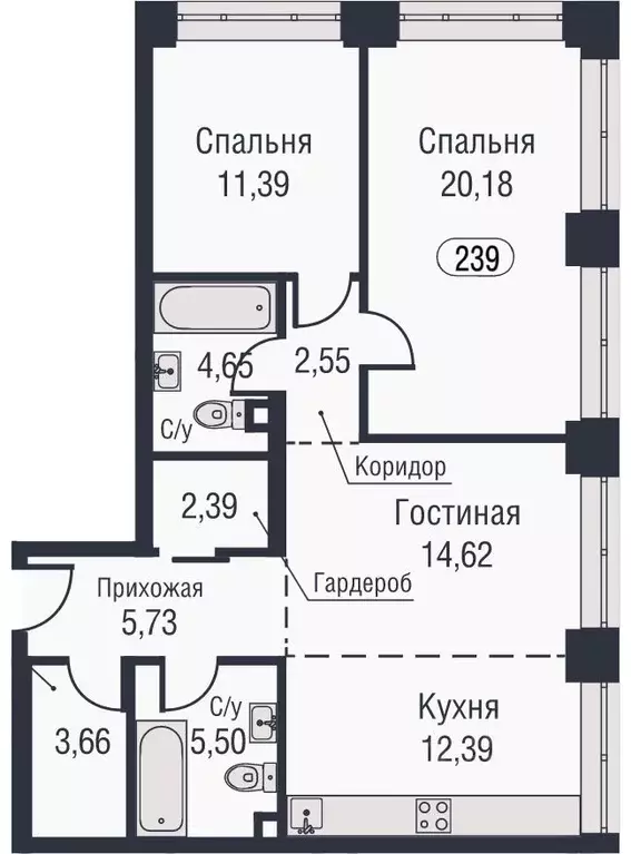 3-к кв. Москва ул. Академика Челомея, 1А (85.2 м) - Фото 0