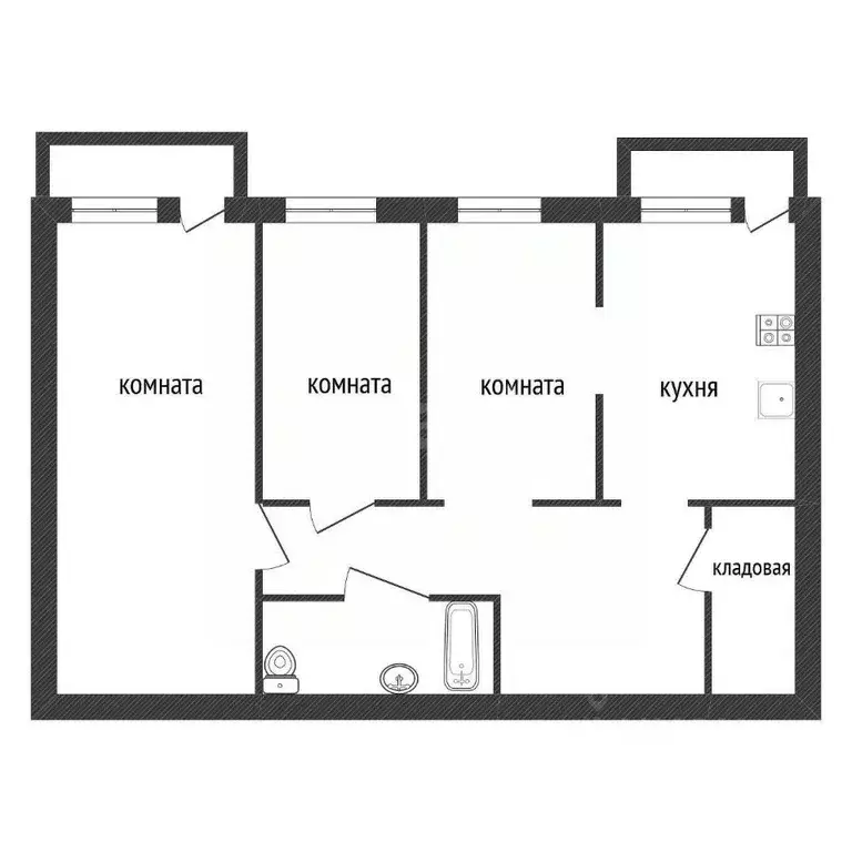 3-к кв. Ленинградская область, Кириши Волховская наб., 44 (86.2 м) - Фото 2