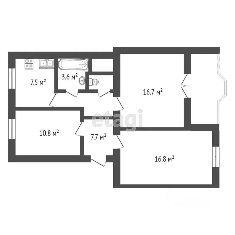 3-к кв. Севастополь ул. Ленина, 14 (64.0 м) - Фото 1