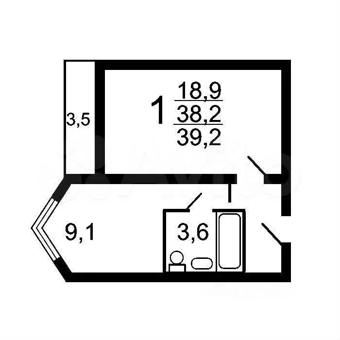 1-к. квартира, 40 м, 10/19 эт. - Фото 0