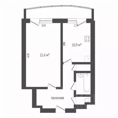 1-к кв. Белгородская область, Белгород ул. Костюкова, 36б (62.0 м) - Фото 1
