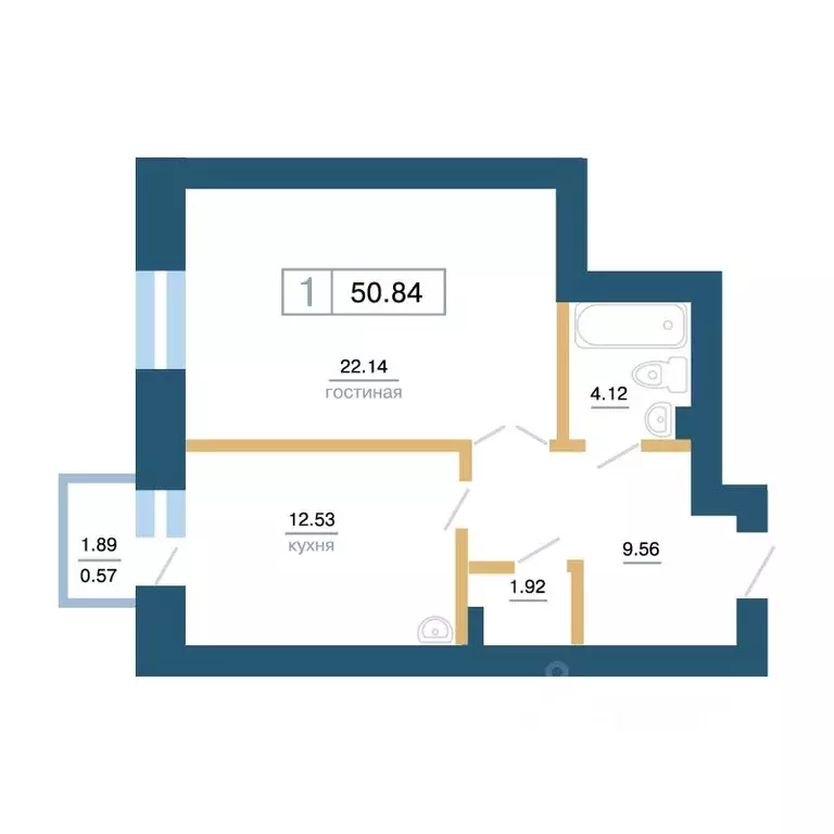 1-к кв. Красноярский край, Красноярск ул. Бограда, 103 (50.87 м) - Фото 1