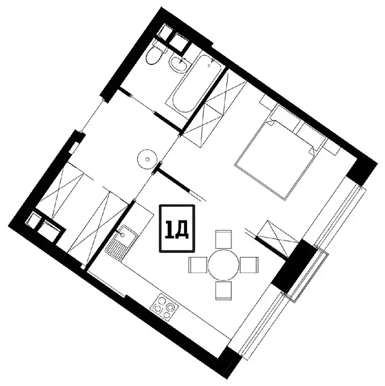 2-к кв. Москва ул. Народного Ополчения, 15К2 (37.0 м) - Фото 1