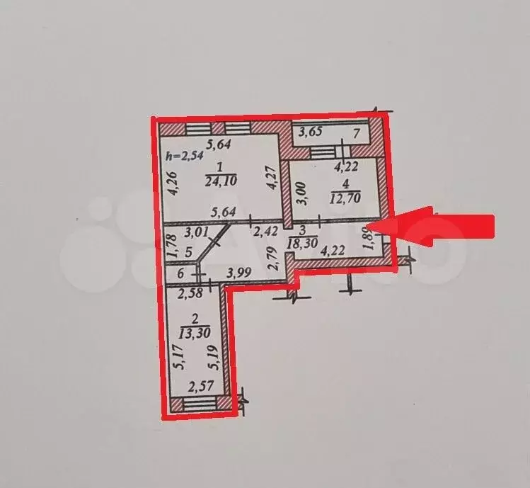 2-к. квартира, 76 м, 6/7 эт. - Фото 0