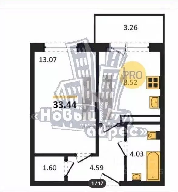 1-к кв. Воронежская область, Воронеж Острогожская ул., 156/1 (35.5 м) - Фото 2