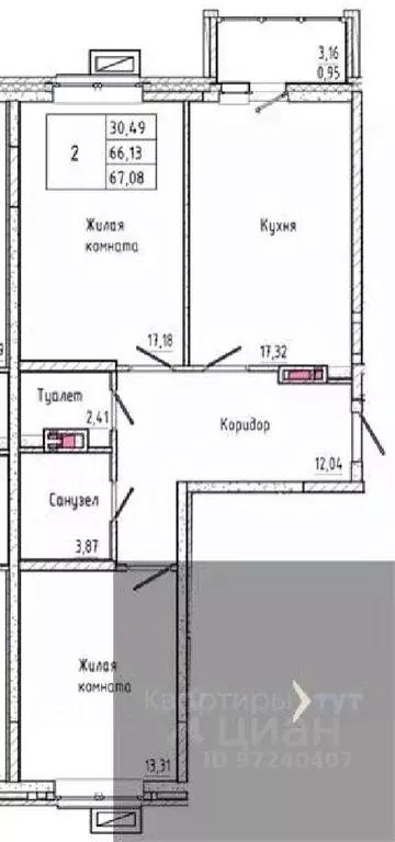 2-к кв. Воронежская область, Рамонский район, Яменское с/пос, пос. ... - Фото 1