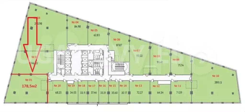 Продажа офиса 178,5м2 в мфк Ботаника - Фото 1