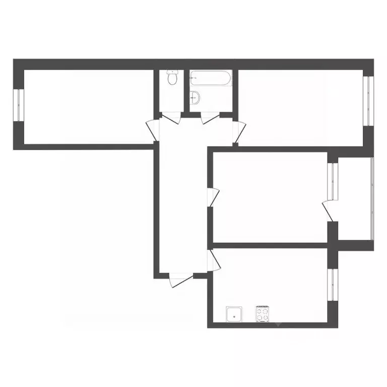 3-к кв. Тюменская область, Тюмень Заречный проезд, 6к1 (62.0 м) - Фото 0
