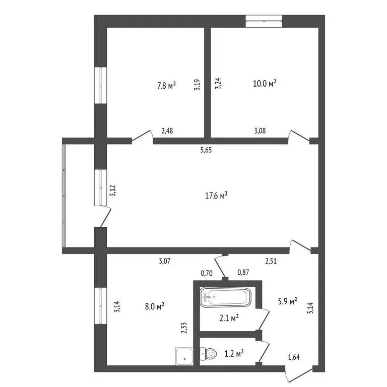 3-комнатная квартира: Среднебелая, улица Лазо, 4 (52.6 м) - Фото 0