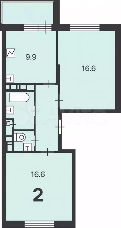 Аукцион: 2-к. квартира, 54,1 м, 10/18 эт. - Фото 1
