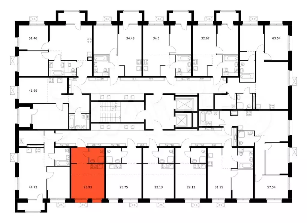 Квартира-студия, 23,9 м, 7/10 эт. - Фото 1