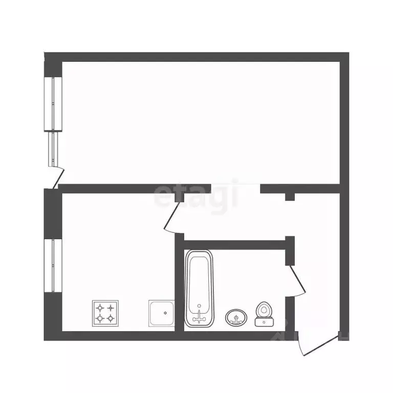 1-к кв. Тюменская область, Тюмень ул. Республики, 175 (30.9 м) - Фото 1
