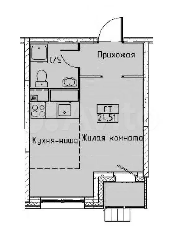 Квартира-студия, 25 м, 12/24 эт. - Фото 0