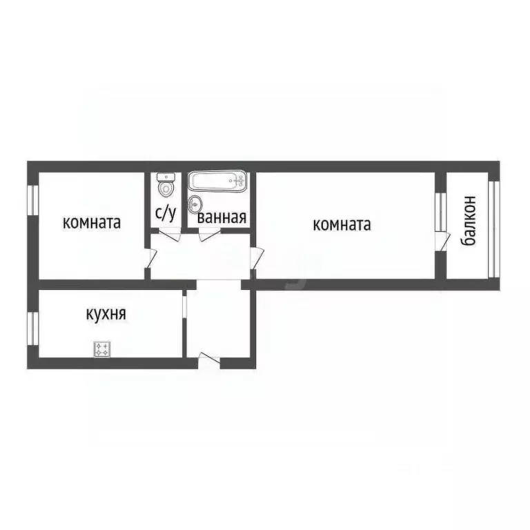 2-к кв. Курганская область, Курган Заозерный жилрайон, 6-й мкр, 21 ... - Фото 2