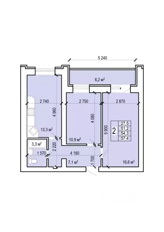 2-к кв. Саратовская область, Энгельс Новобазарная ул., 4 (57.4 м) - Фото 0