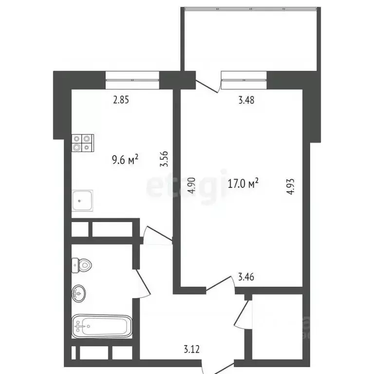 1-к кв. Москва ш. Энтузиастов, 57 (41.5 м) - Фото 1