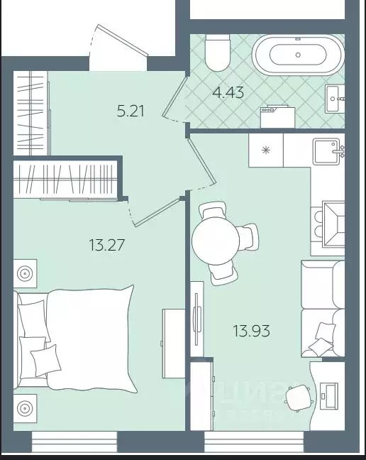 1-к кв. Тюменская область, Ялуторовск ул. Свободы, 240 (36.84 м) - Фото 2