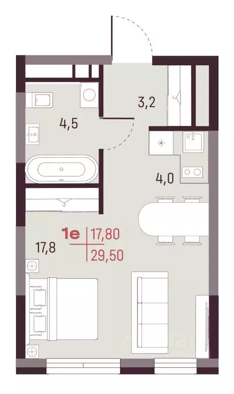 Студия Свердловская область, Екатеринбург Академический мкр, 19-й ... - Фото 1