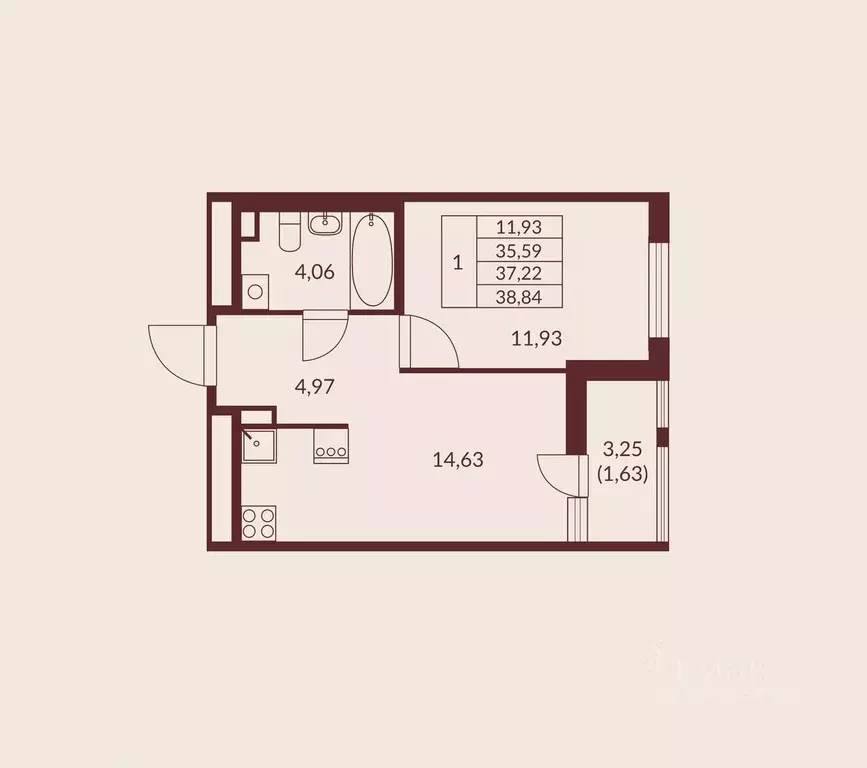 1-к кв. Ленинградская область, Мурино Всеволожский район, Мурино Спэйс ... - Фото 1