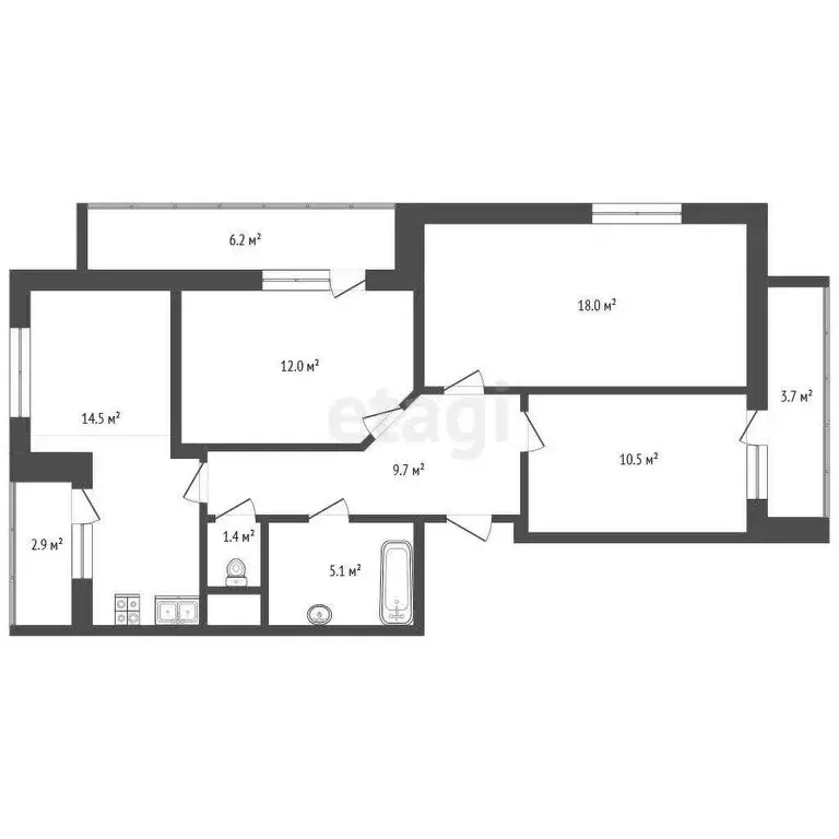 3-комнатная квартира: Раменское, улица Берёзовая Роща, 9 (84 м) - Фото 1