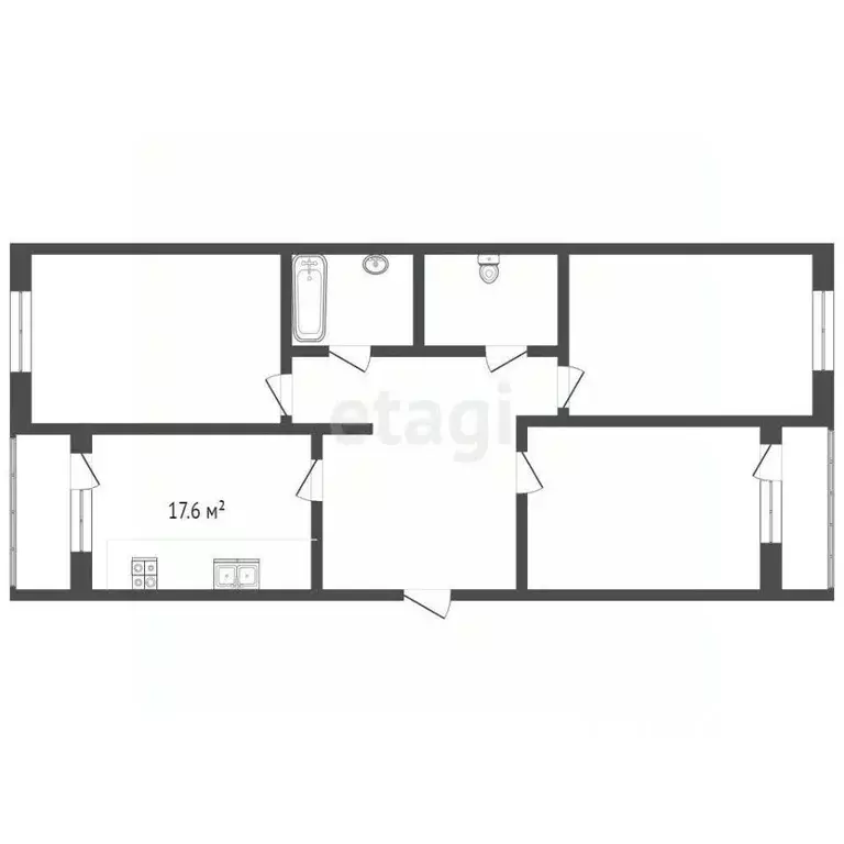 3-к кв. Ростовская область, Таганрог ул. Галицкого, 59А (78.5 м) - Фото 1