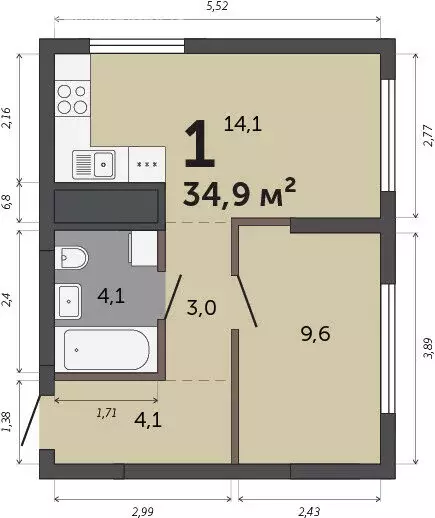 1-комнатная квартира: Екатеринбург, жилой район Втузгородок, жилой ... - Фото 1