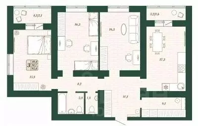 3-к кв. Самарская область, Волжский район, Смышляевка городское ... - Фото 1