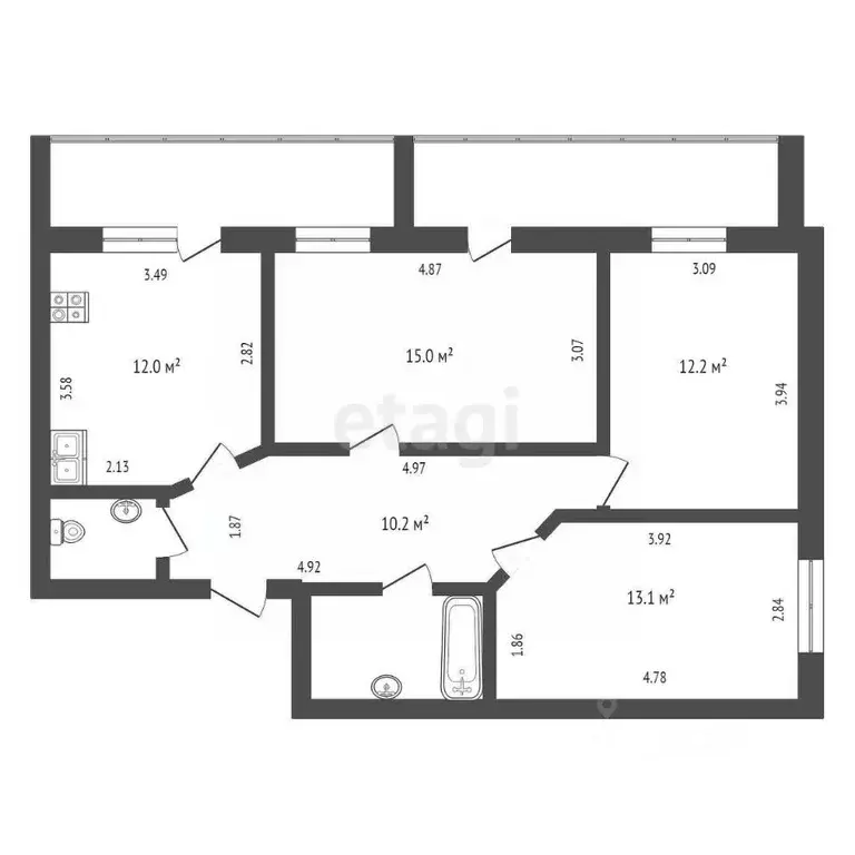 3-к кв. Коми, Сыктывкар Первомайская ул., 96 (70.5 м) - Фото 1