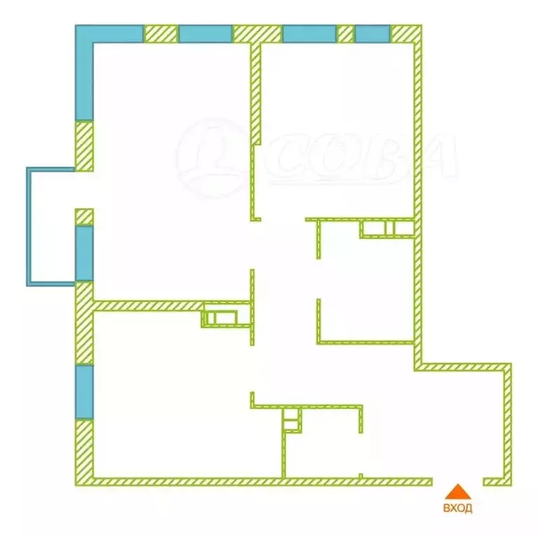 2-комнатная квартира: Тюмень, Харьковская улица, 76 (54.5 м) - Фото 1