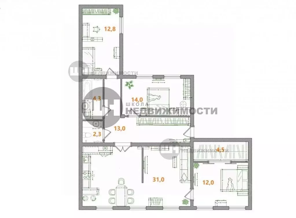 4-к кв. Санкт-Петербург Пионерская ул., 13 (95.0 м) - Фото 2