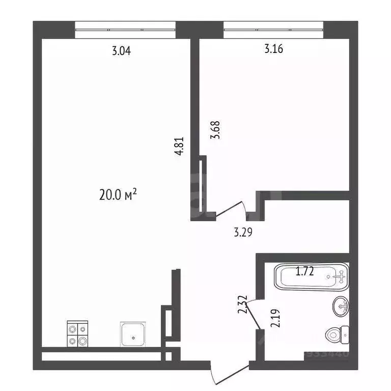 1-к кв. Тюменская область, Тюмень ул. Стройотрядовская, 8 (39.6 м) - Фото 2
