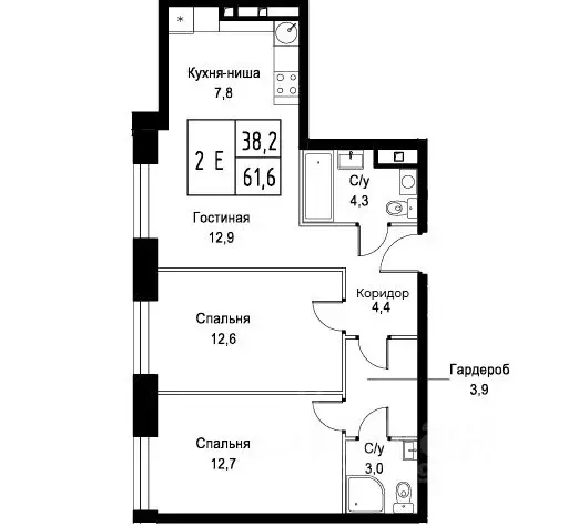 2-к кв. Москва ул. Наметкина, 10Д (61.6 м) - Фото 0