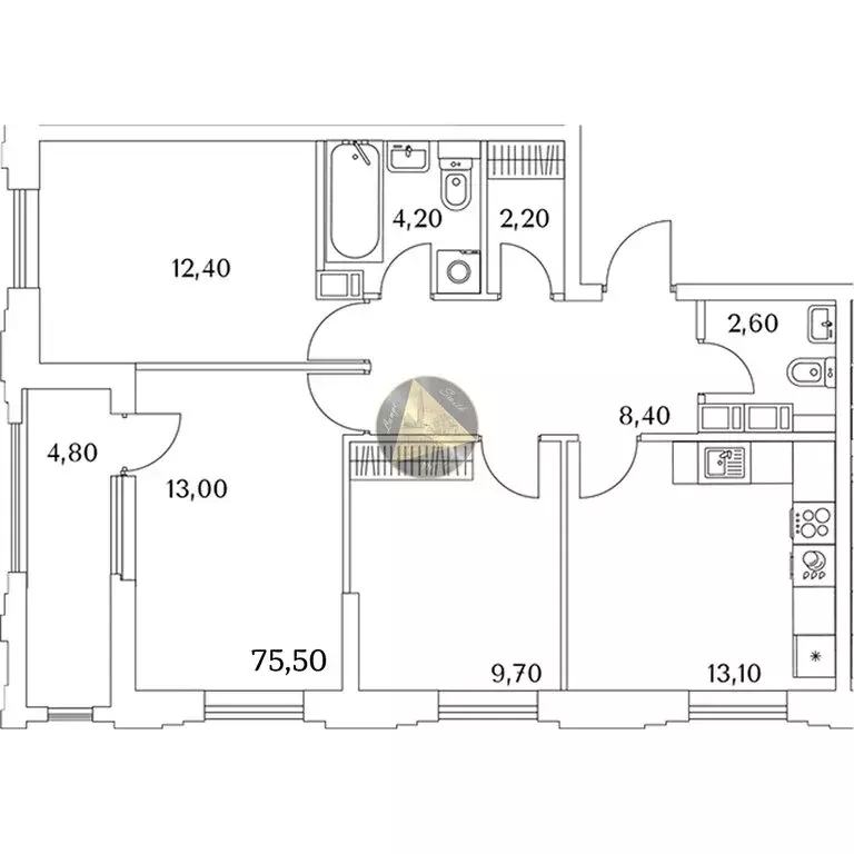 3-комнатная квартира: Санкт-Петербург, Планерная улица, 99 (75.5 м) - Фото 1