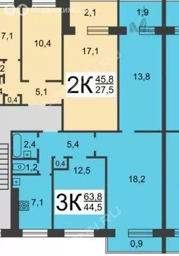 3-комнатная квартира: Нижний Новгород, улица Красных Зорь, 13 (64 м) - Фото 1