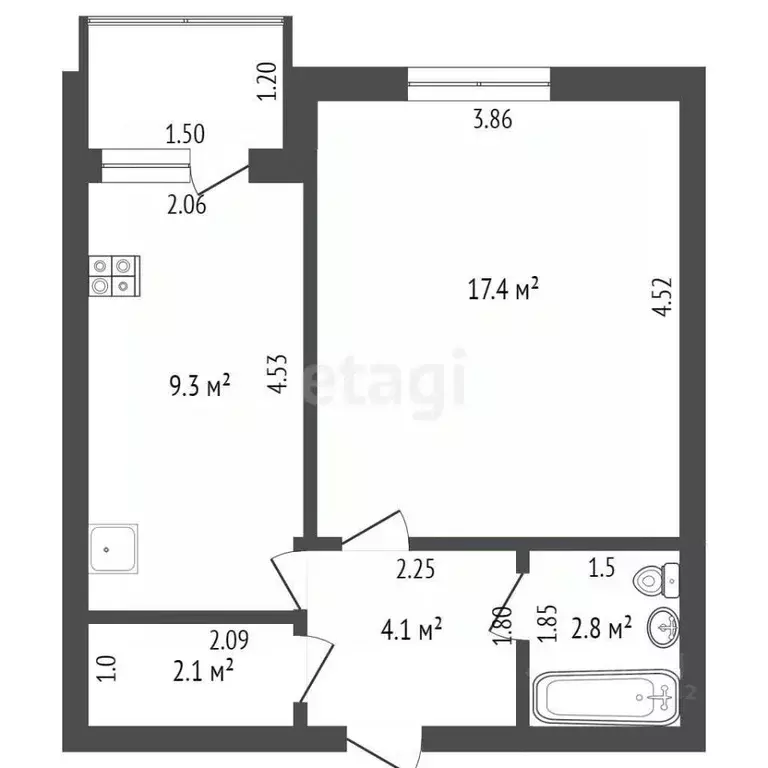 1-к кв. Забайкальский край, Чита ул. Шестиперова, 18 (35.7 м) - Фото 1